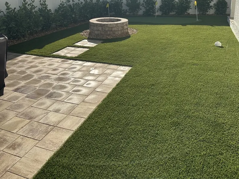 Pink House backyard transformation in Bonita Springs by Creative Grounds