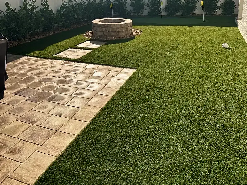 Pink House backyard transformation in Bonita Springs by Creative Grounds